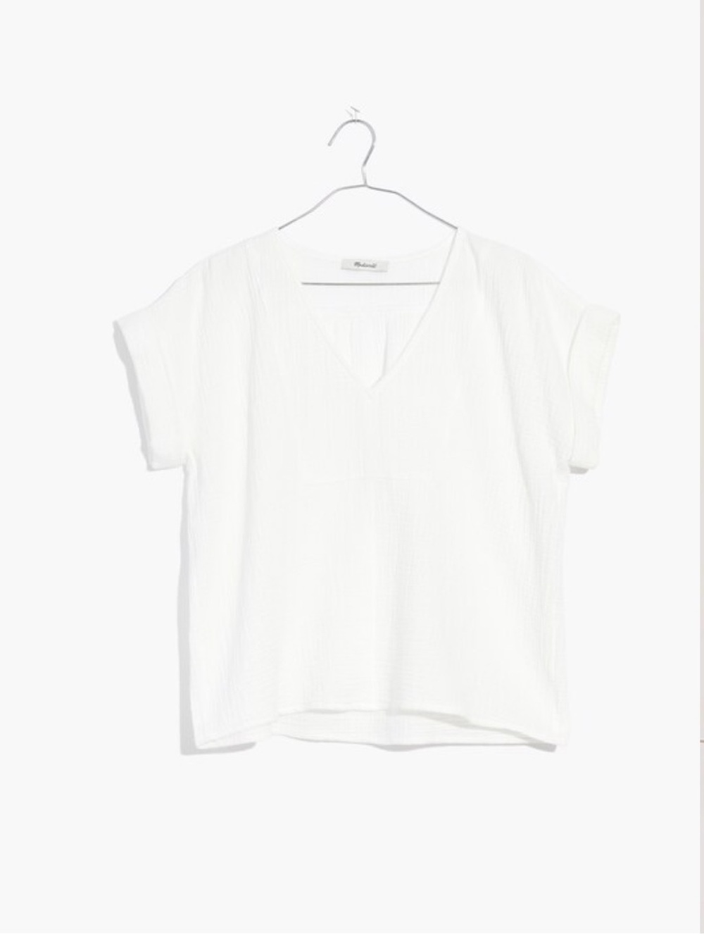 Madewell Lightspun Westing Shirt White Lighthouse Medium Cotton Gauze Popover